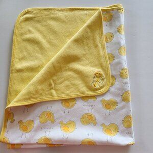 Vtg Osh Kosh Oshkosh Yellow Blanket  Baby Chick Chicken  Chirp clack